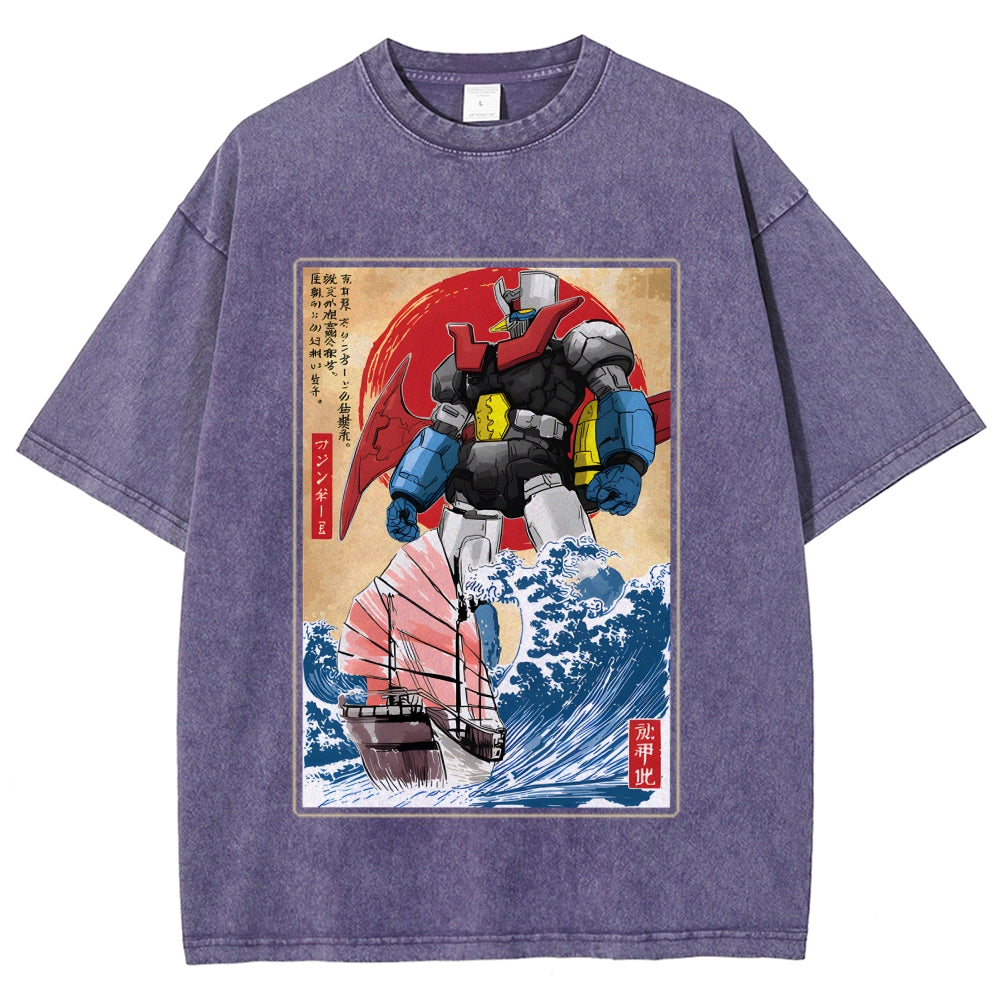 Mazinger Z Vintage Wash Japanese Design T-Shirt