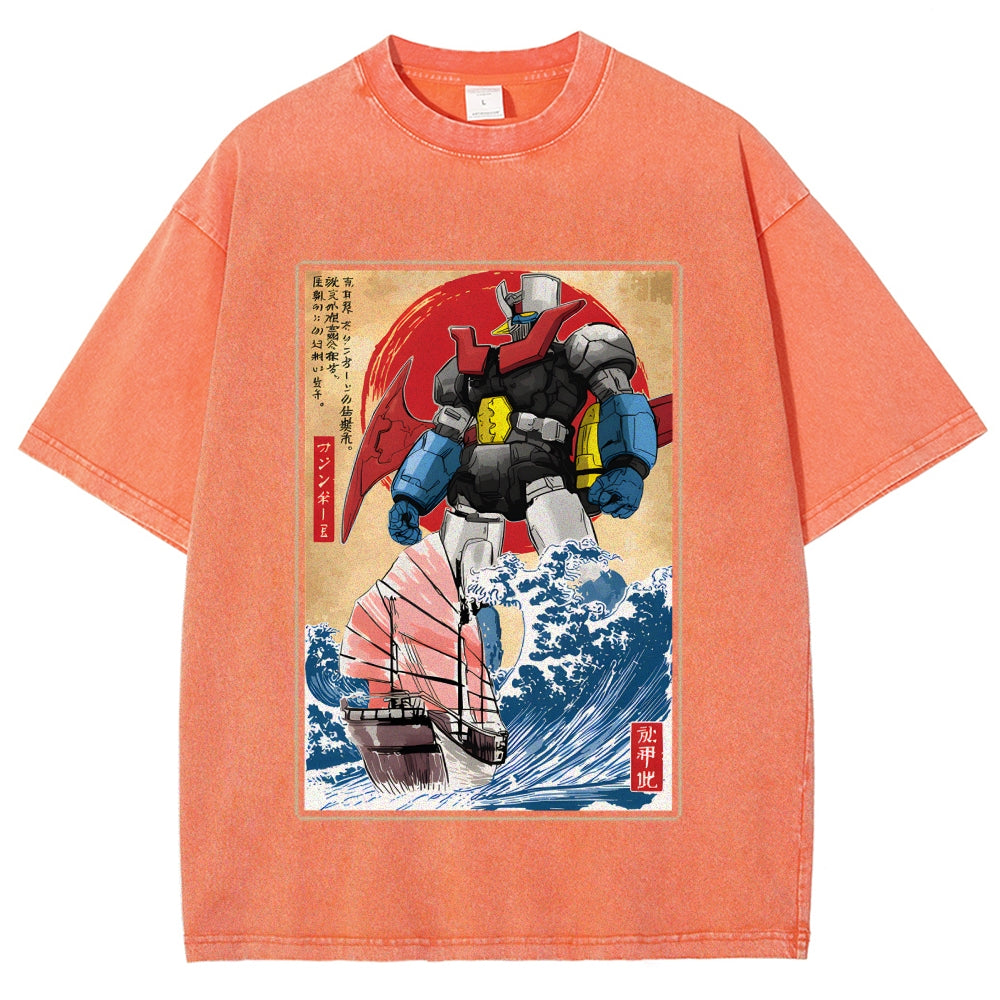 Mazinger Z Vintage Wash Japanese Design T-Shirt