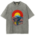 Mount Fuji & TARDIS Vintage Washed T-shirt