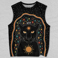 Unisex Black Jaguar Printed Tank Top