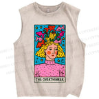 Unisex The Overthinker Printed Washed Tank Top
