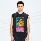 Unisex The Overthinker Printed Washed Tank Top