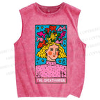 Unisex The Overthinker Printed Washed Tank Top