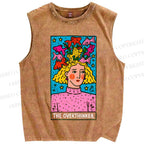 Unisex The Overthinker Printed Washed Tank Top