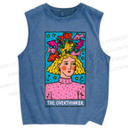 Unisex The Overthinker Printed Washed Tank Top