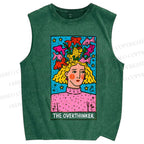 Unisex The Overthinker Printed Washed Tank Top