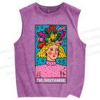 Unisex The Overthinker Printed Washed Tank Top