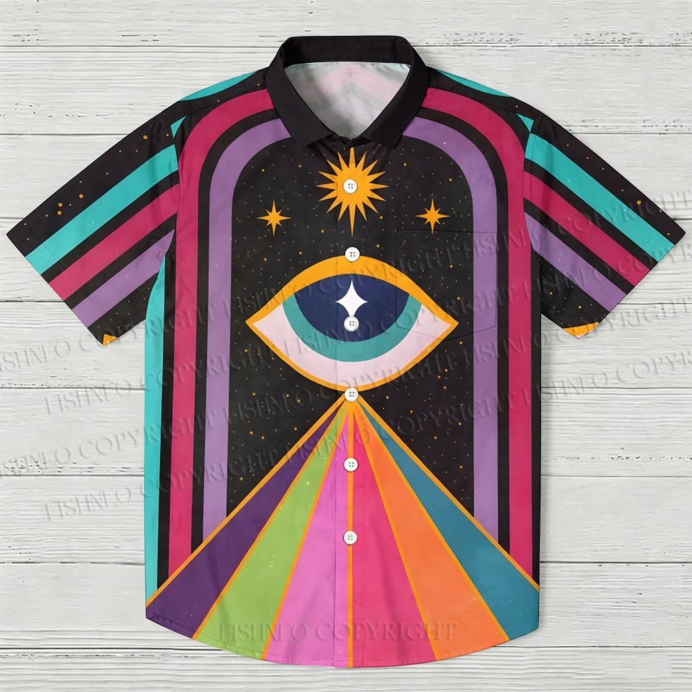 Multicolor Giant Eye Hawaiian Shirt