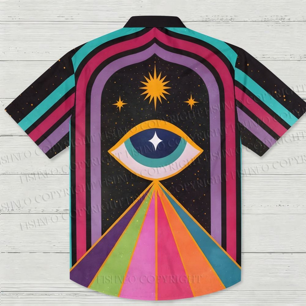 Multicolor Giant Eye Hawaiian Shirt