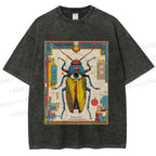Unisex Steampunk Bug With Huge Eye Printed Washed Tee