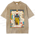 Unisex Steampunk Bug With Huge Eye Printed Washed Tee