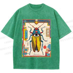 Unisex Steampunk Bug With Huge Eye Printed Washed Tee