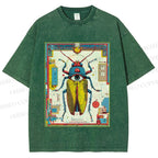 Unisex Steampunk Bug With Huge Eye Printed Washed Tee