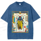 Unisex Steampunk Bug With Huge Eye Printed Washed Tee