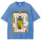 Unisex Steampunk Bug With Huge Eye Printed Washed Tee