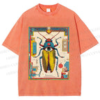 Unisex Steampunk Bug With Huge Eye Printed Washed Tee