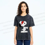 Unisex David Bowie Style Snoopy Printed Washed Tee