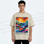 Unisex Yayoi Kusama Multicolor River With Dots Printed Washed Tee
