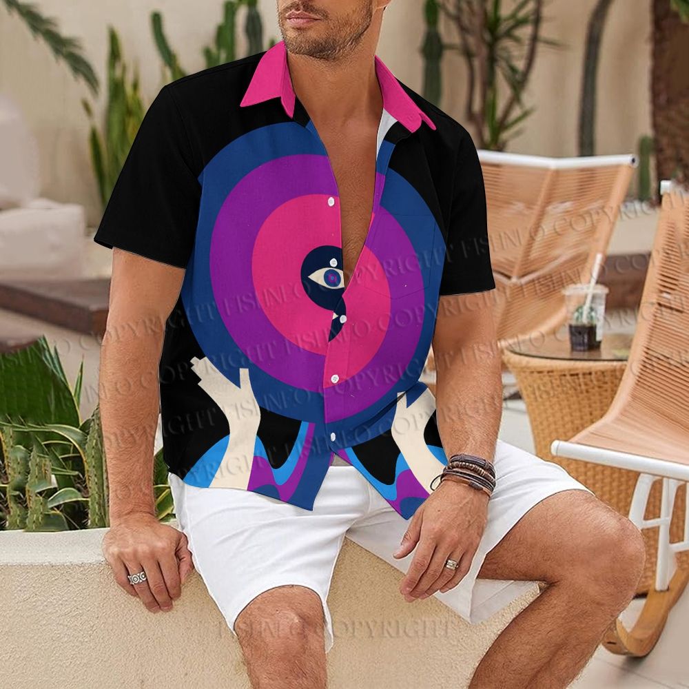 Giant Vinyl Record With Eye Hawaiian Shirt