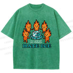 Unisex We Hate Ice Printed Washed Tee