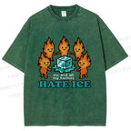 Unisex We Hate Ice Printed Washed Tee