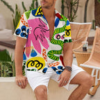 Multicolor Bauhaus Graffiti Hawaiian Shirt