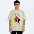 Unisex Bauhaus Design Printed Washed Tee