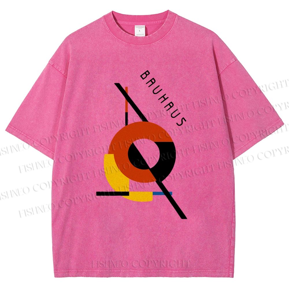 Unisex Bauhaus Design Printed Washed Tee