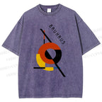 Unisex Bauhaus Design Printed Washed Tee