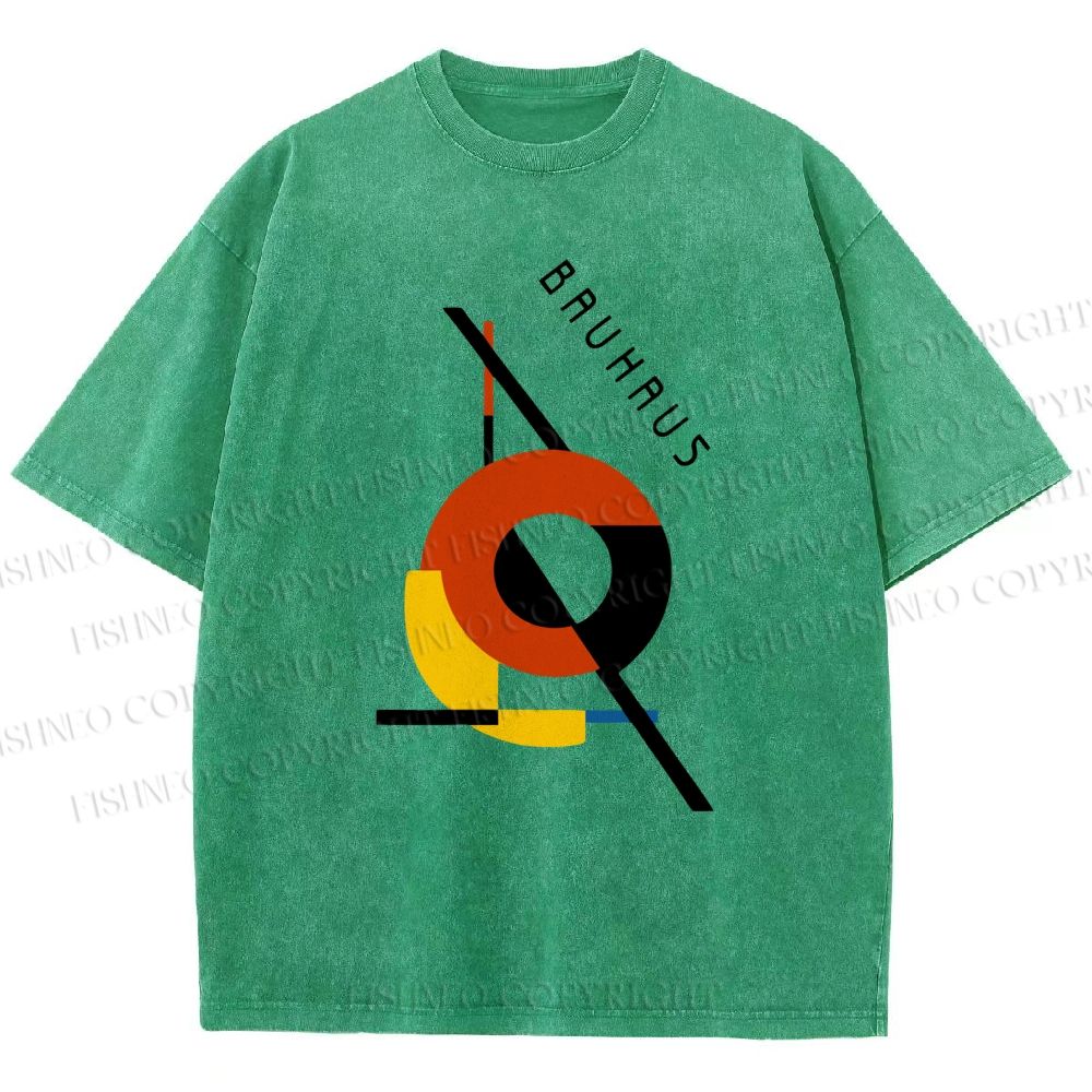 Unisex Bauhaus Design Printed Washed Tee