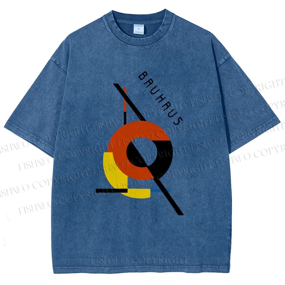 Unisex Bauhaus Design Printed Washed Tee