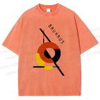 Unisex Bauhaus Design Printed Washed Tee