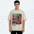 Unisex Yayoi Kusama Mushroom Printed Washed Tee