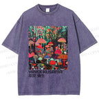 Unisex Yayoi Kusama Mushroom Printed Washed Tee