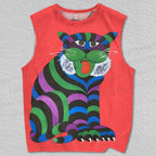 Unisex Polish Circus Tiger Printed Tank Top