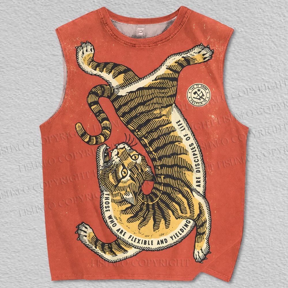 Unisex Flexible Tiger Printed Tank Top