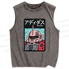 Unisex MS-06S Char's Zaku II Printed Washed Tank Top