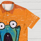 Shouting Frog Printed Hawaiian Shirt