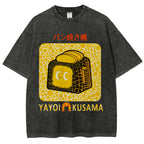 Yayoi Kusama Bread Vintage Design Washed Crew Neck T-Shirt