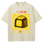 Yayoi Kusama Bread Vintage Design Washed Crew Neck T-Shirt