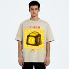Yayoi Kusama Bread Vintage Design Washed Crew Neck T-Shirt