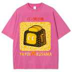 Yayoi Kusama Bread Vintage Design Washed Crew Neck T-Shirt