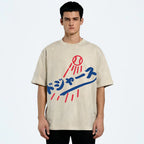 Dream Dodgers Baseball Vintage Wash Japanese Design T-Shirt