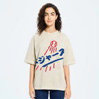 Dream Dodgers Baseball Vintage Wash Japanese Design T-Shirt