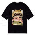 Unisex Classic Cotton Whimsical Multi Colored Frog Art Printed T-shirt