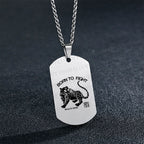 Born To Fight Tiger Necklace