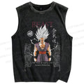 Unisex Goku Printed Washed Tank Top