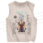 Unisex Goku Printed Washed Tank Top