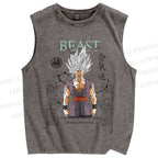 Unisex Goku Printed Washed Tank Top