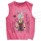 Unisex Goku Printed Washed Tank Top
